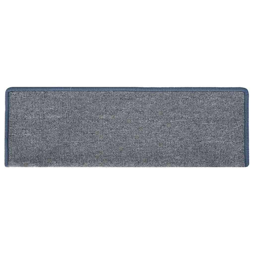 Trappematter 30 stk 65x21x4 cm lysegrå og blå rektangulær kant