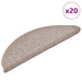 Trappematter 20 stk 56x17x3 cm lysebrune halvrund