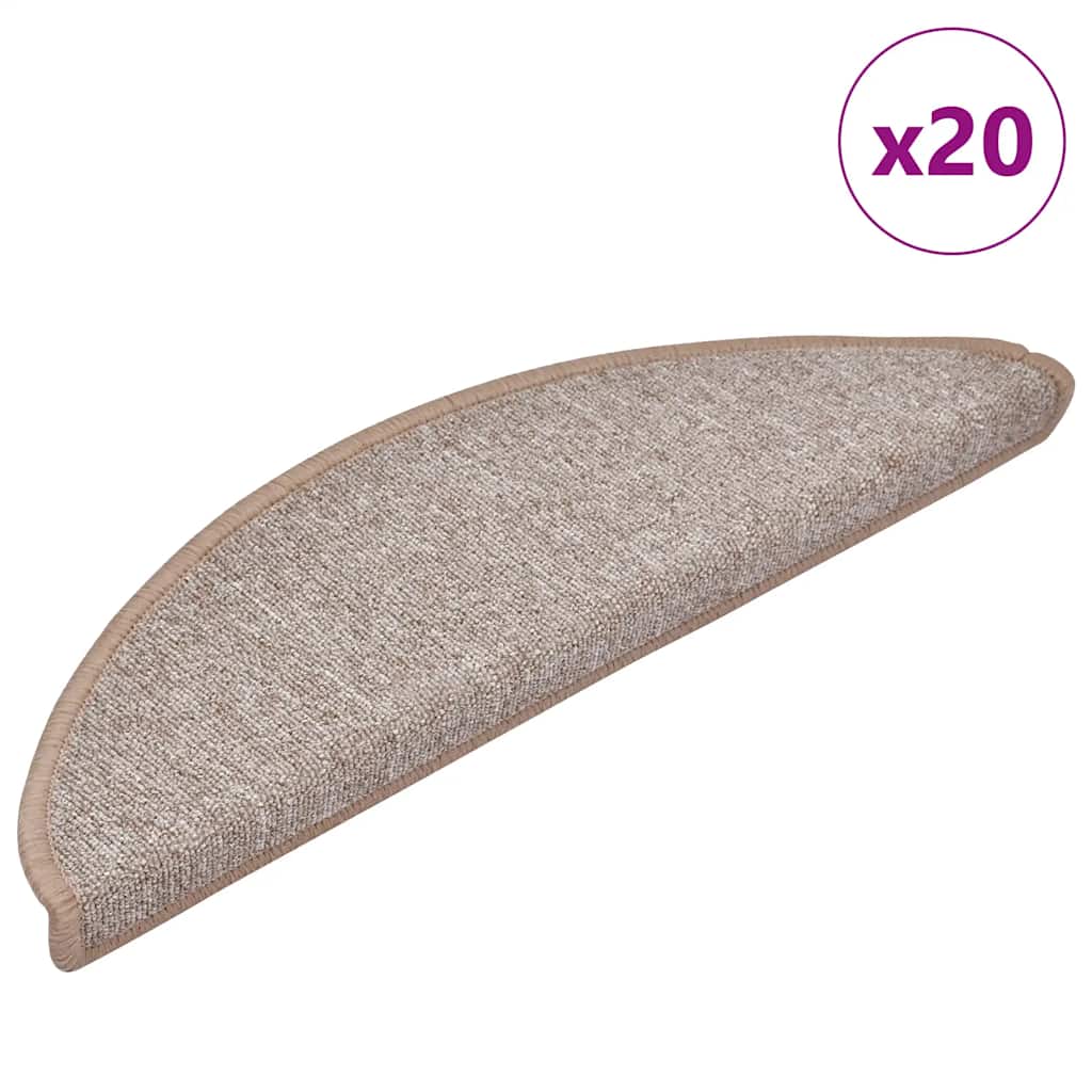 Trappematter 20 stk 56x17x3 cm lysebrune halvrund