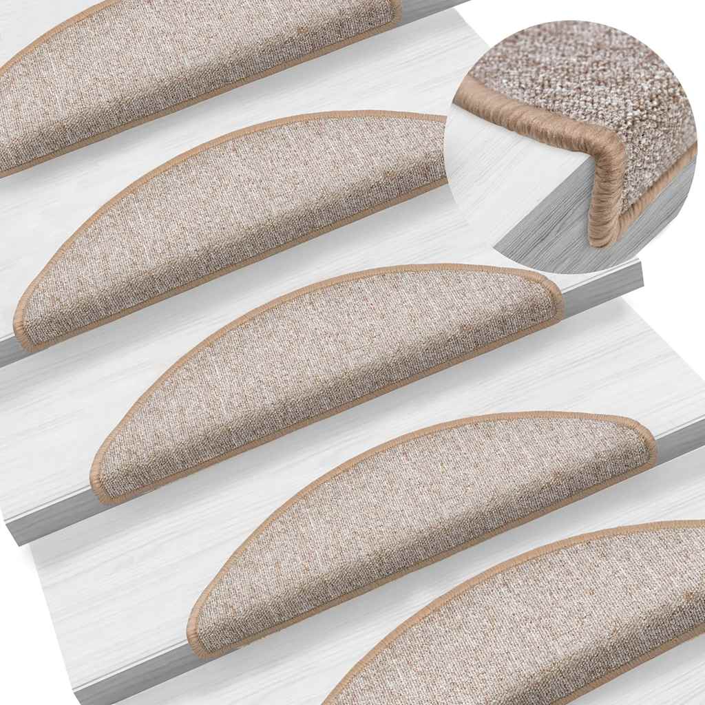 Trappematter 20 stk 56x17x3 cm lysebrune halvrund