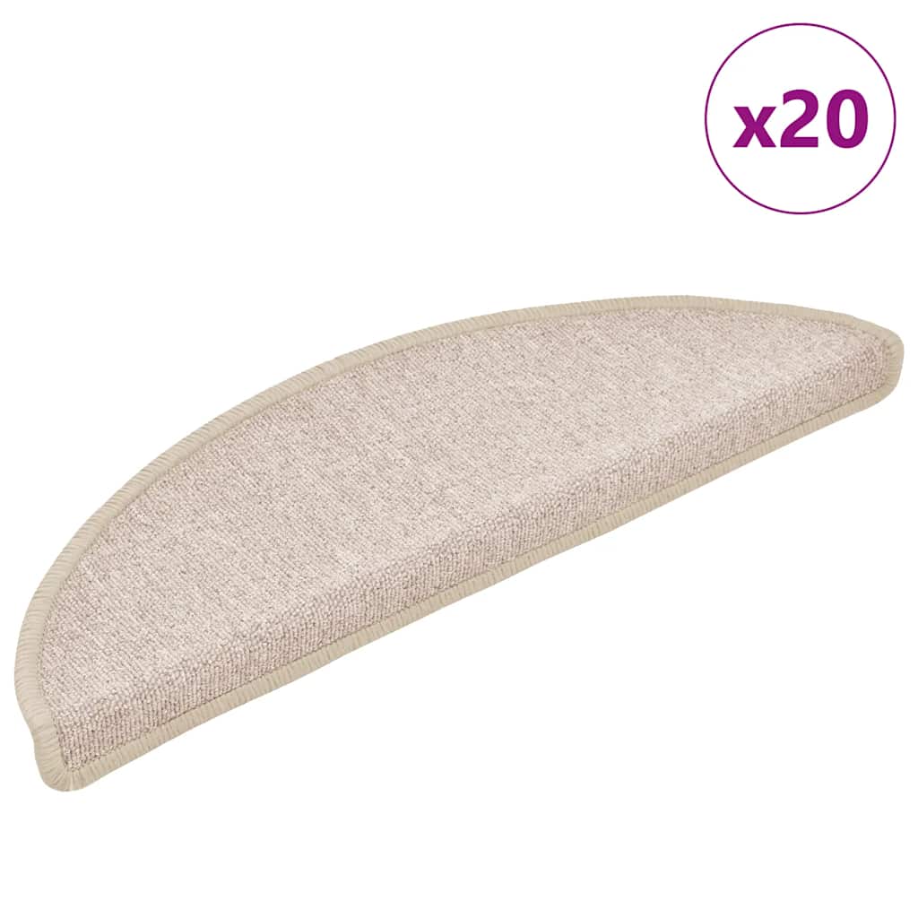 Trappematter 20 stk 56x17x3 cm taupe halvrund
