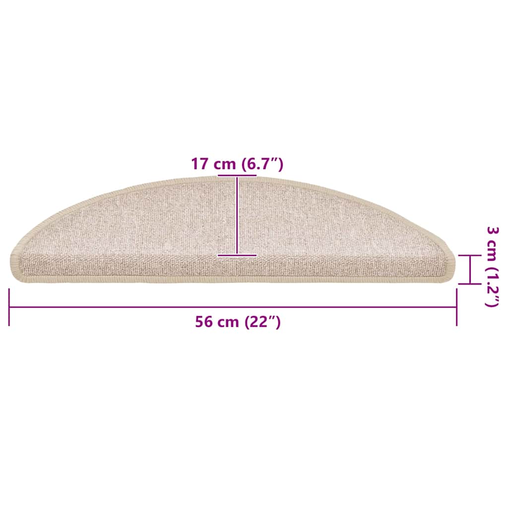 Trappematter 20 stk 56x17x3 cm taupe halvrund