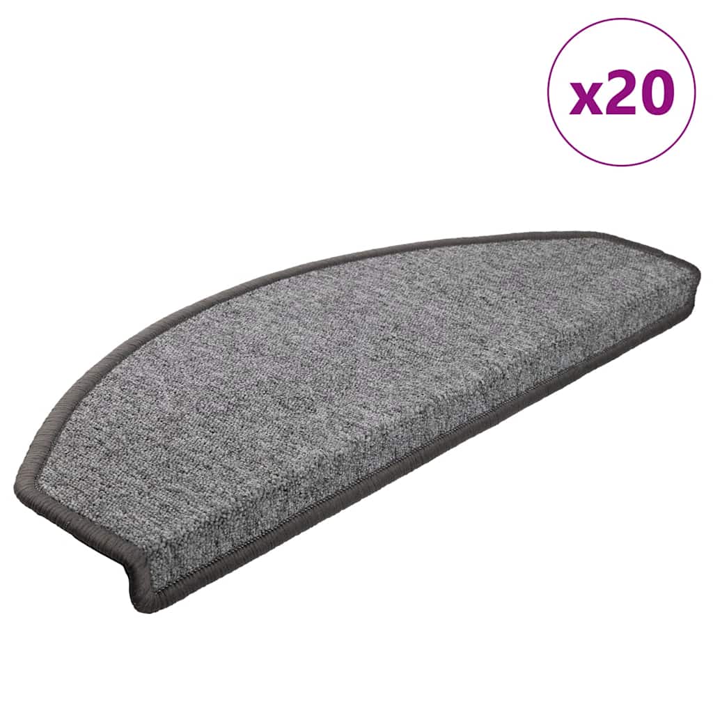 Trappematter 20 stk 65x24x4 cm mørkegrå halvrund store