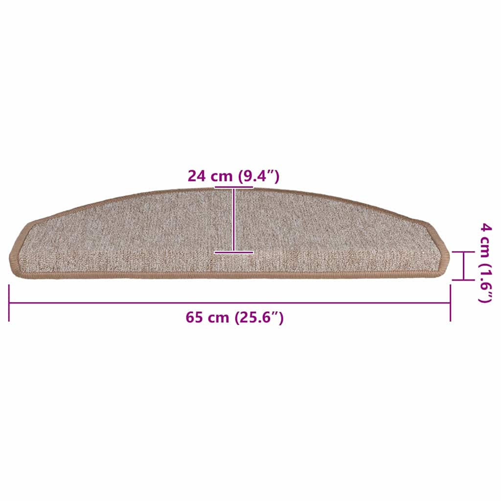 Trappematter 20 stk 65x24x4 cm lysebrune halvrund store