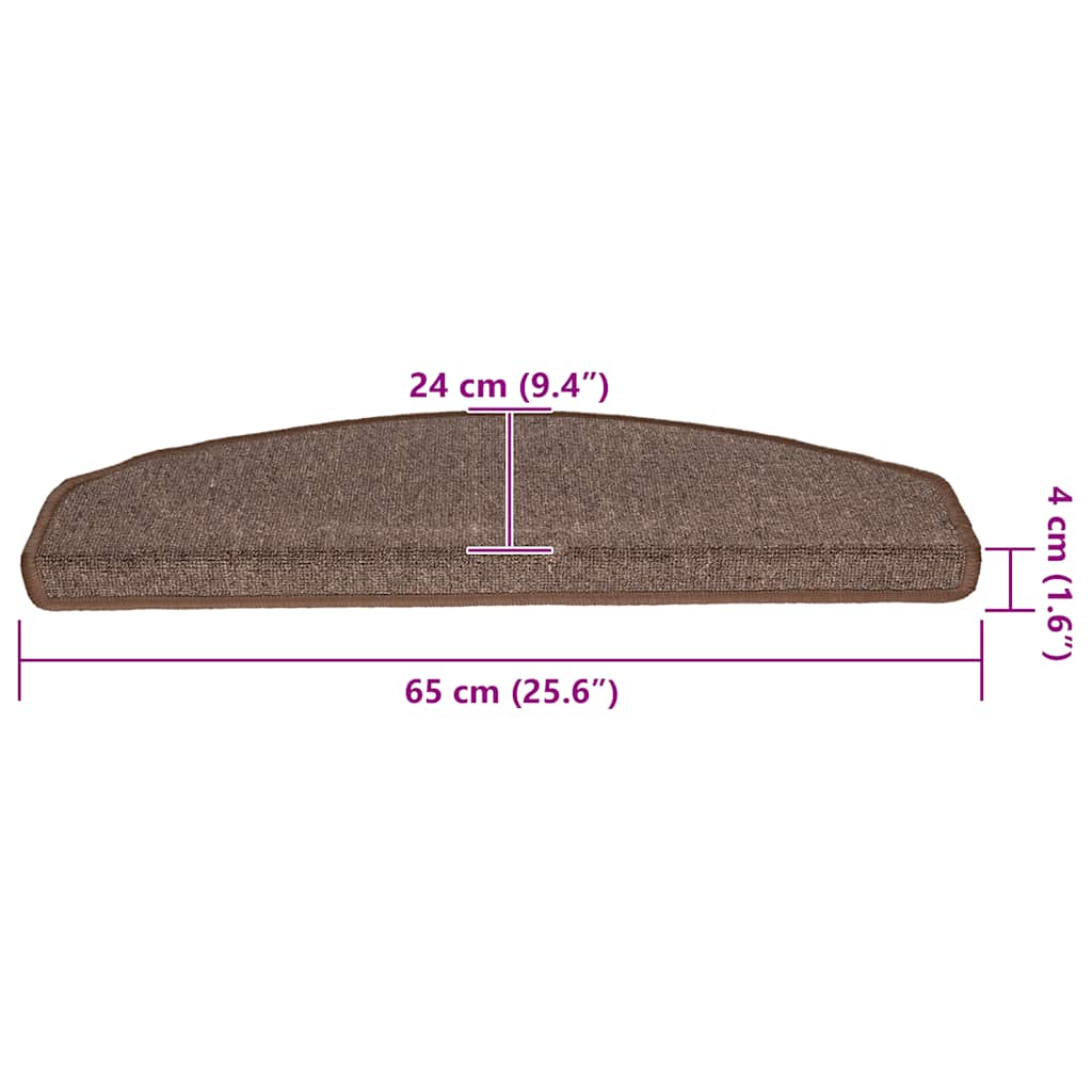 Trappematter 20 stk 65x24x4 cm kaffebrune halvrund store