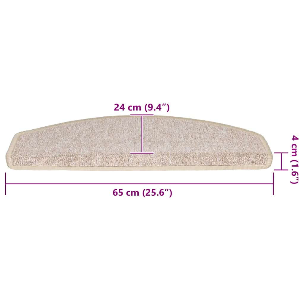 Trappematter 20 stk 65x24x4 cm taupe halvrund store