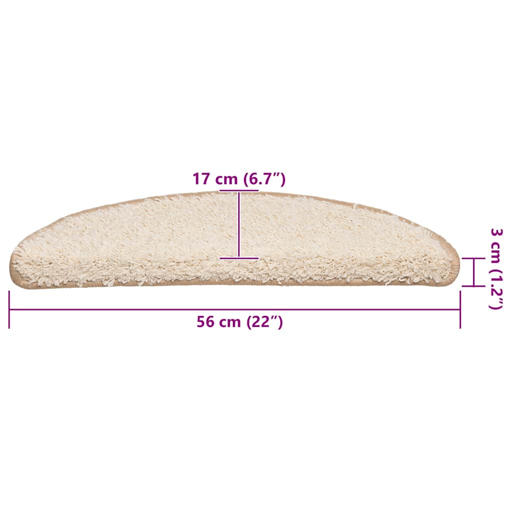 Trappematter 30 stk 56x17x3 cm kremfargede halvrund