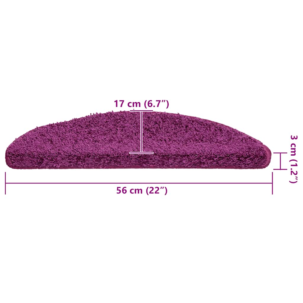 Trappematter 30 stk 56x17x3 cm fiolett halvrund