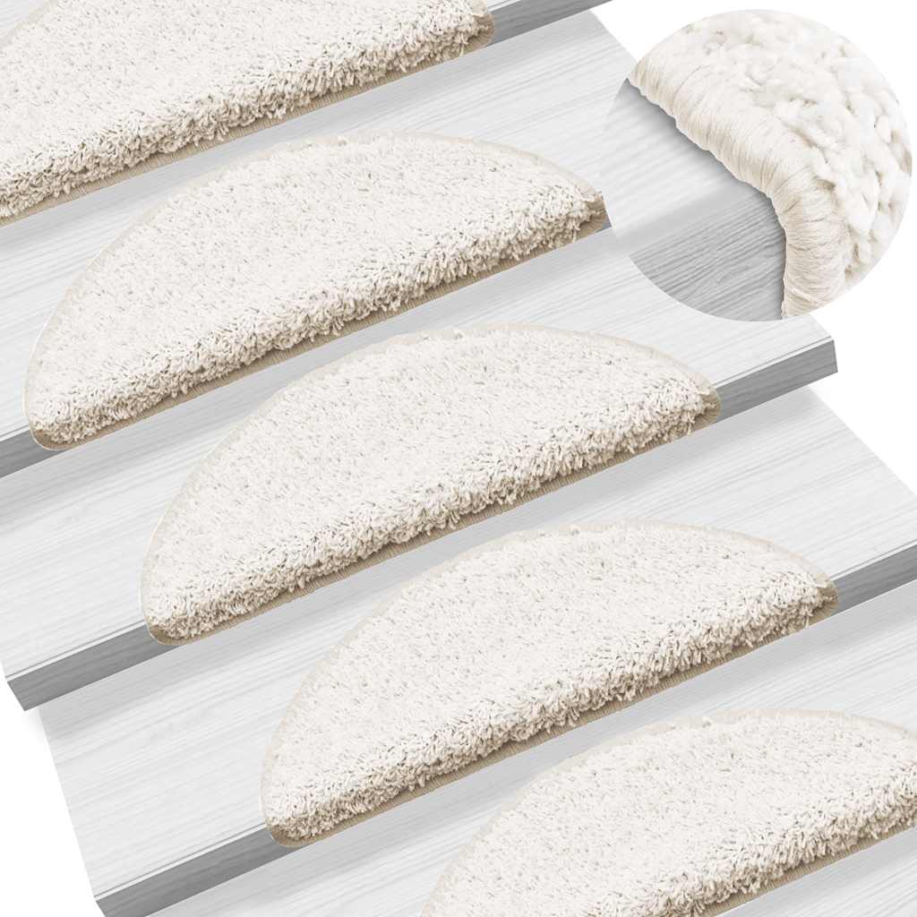 Trappematter 30 stk 56x17x3 cm hvite halvrund