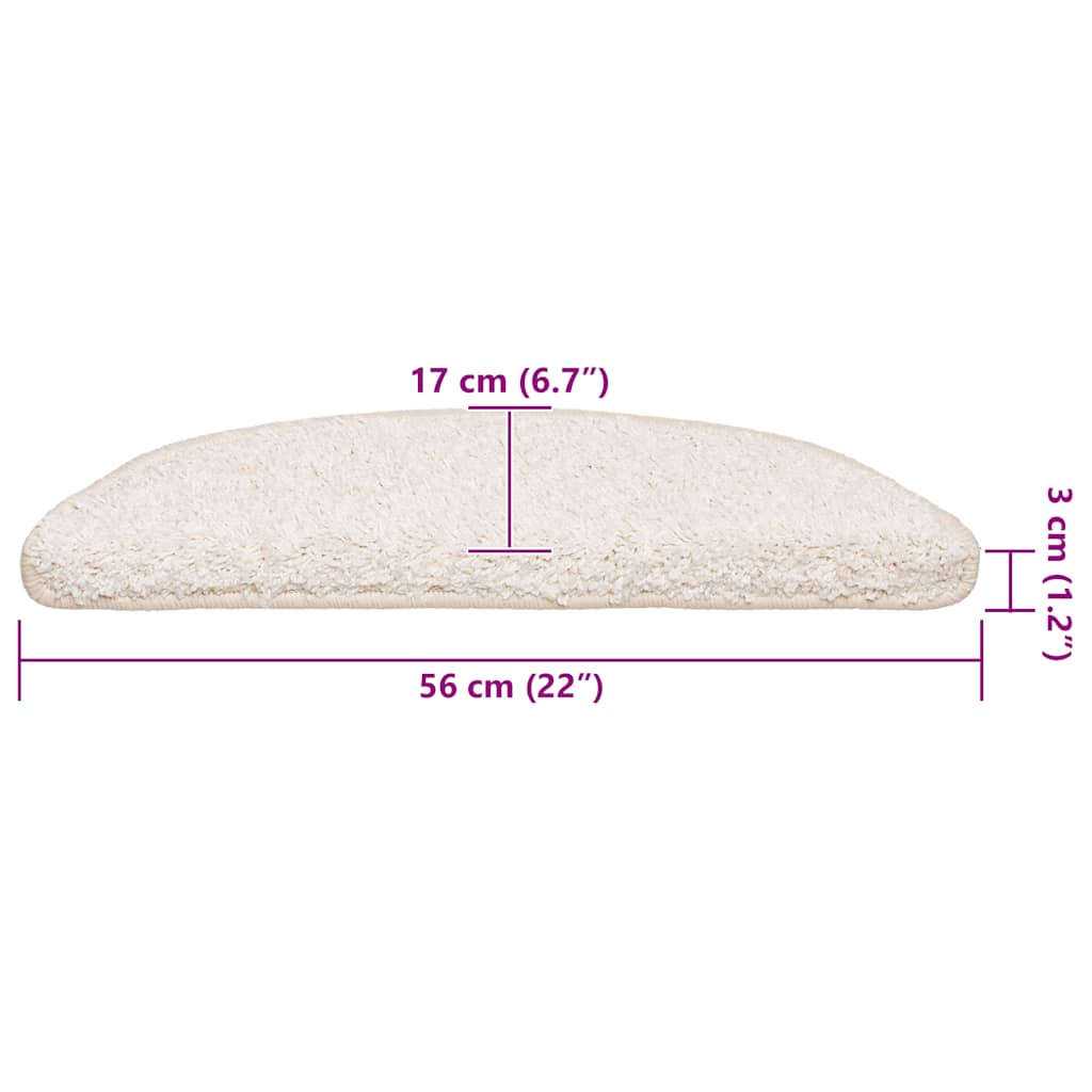 Trappematter 30 stk 56x17x3 cm hvite halvrund