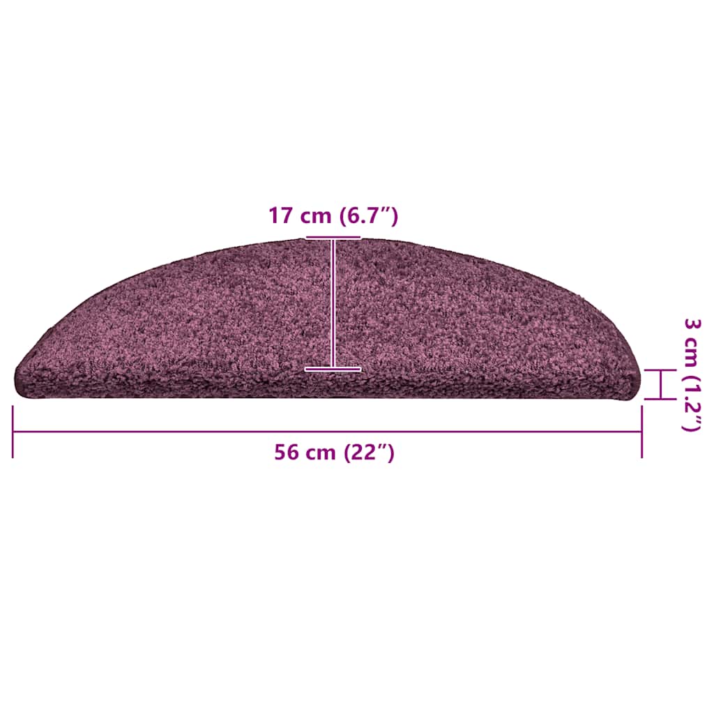Trappematter 30 stk 56x17x3 cm mørk lilla halvrund