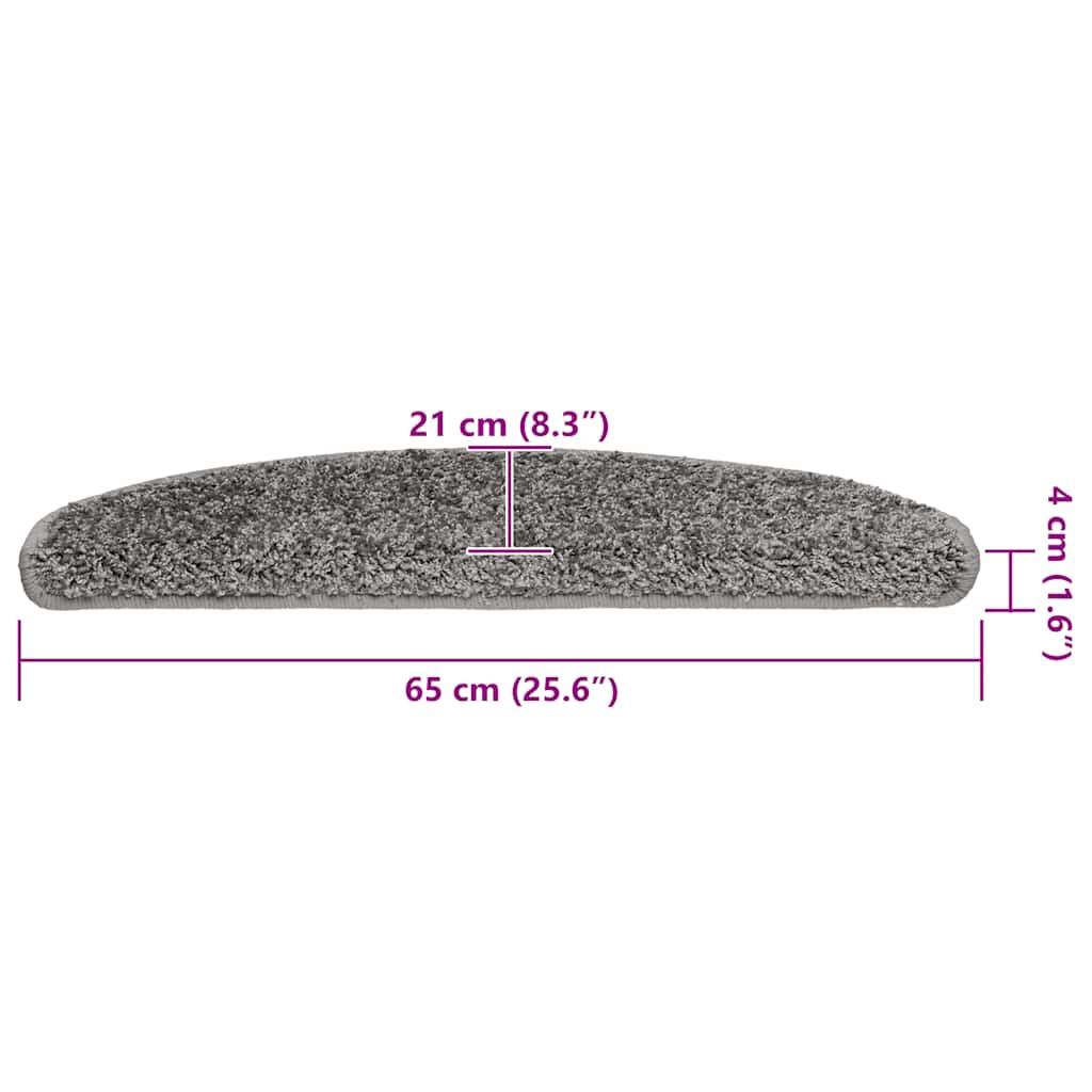 Trappematter 30 stk 65x21x4 cm grå halvrund store