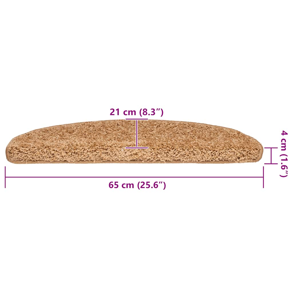 Trappematter 30 stk 65x21x4 cm beige halvrund store