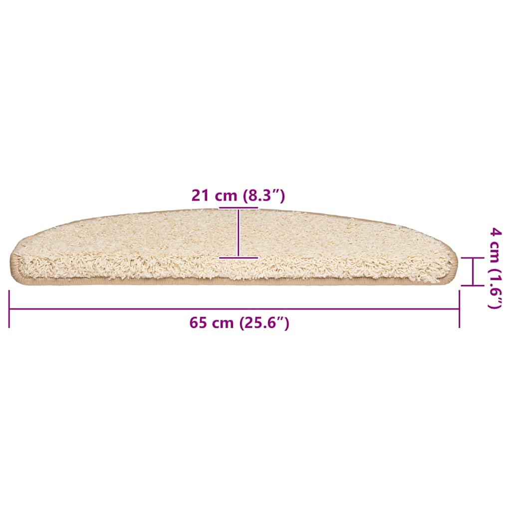Trappematter 30 stk 65x21x4 cm kremfarget halvrund stor