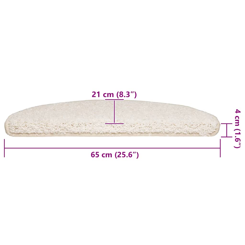 Trappematter 30 stk 65x21x4 cm hvite halvrund store
