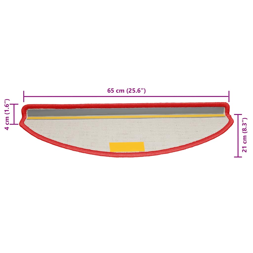 Trappematter 30 stk 65x21x4 cm røde halvrund store