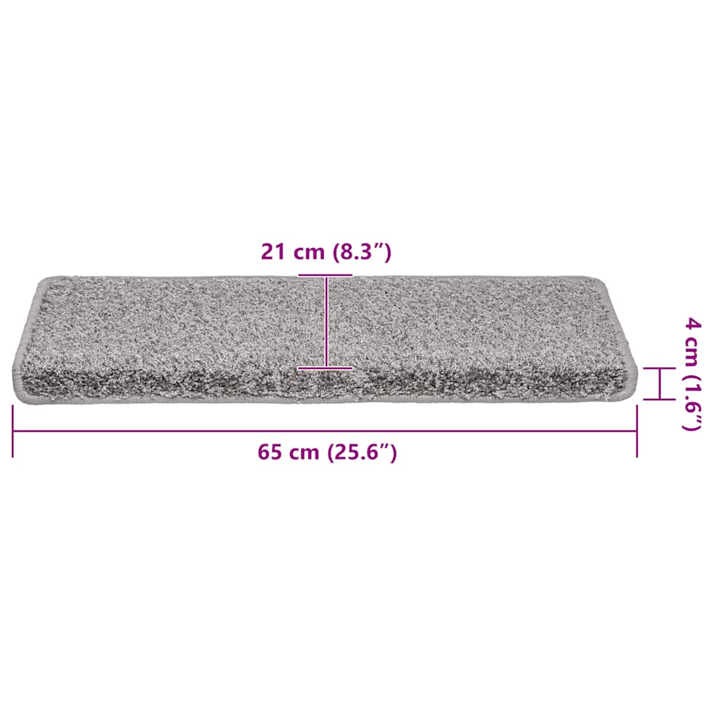 Trappematter 30 stk 65x21x4 cm grå rektangulær kant