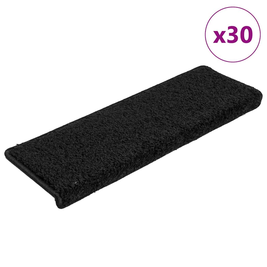 Trappematter 30 stk 65x21x4 cm svart rektangulær kant