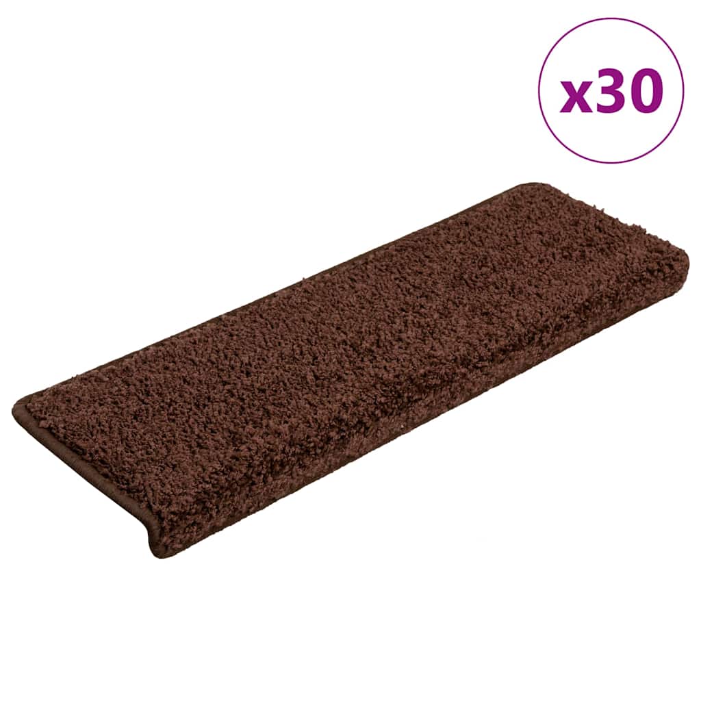 Trappematter 30 stk 65x21x4 cm brun rektangulær kant
