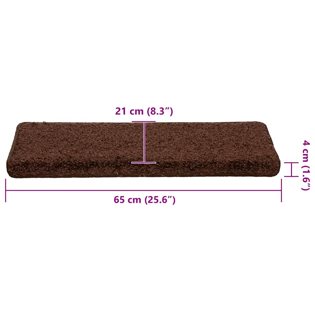 Trappematter 30 stk 65x21x4 cm brun rektangulær kant