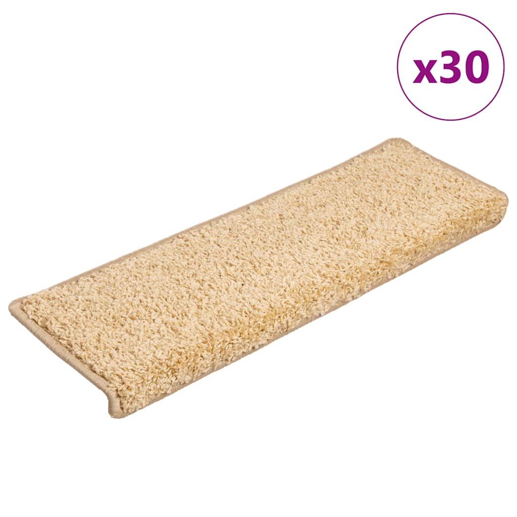 Trappematter 30 stk 65x21x4 cm kremfarget rektangulær kant
