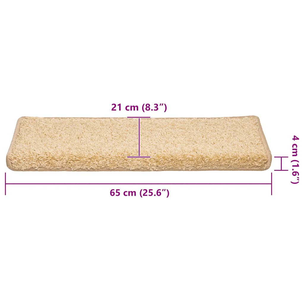 Trappematter 30 stk 65x21x4 cm kremfarget rektangulær kant