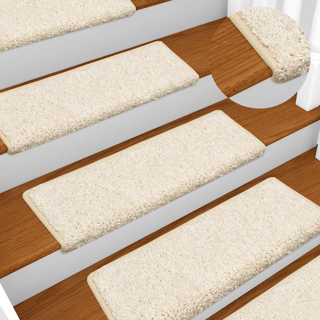 Trappematter 30 stk 65x21x4 cm hvite rektangulære kanter
