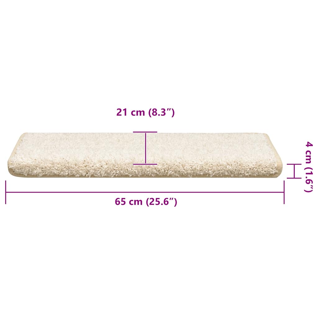 Trappematter 30 stk 65x21x4 cm hvite rektangulære kanter