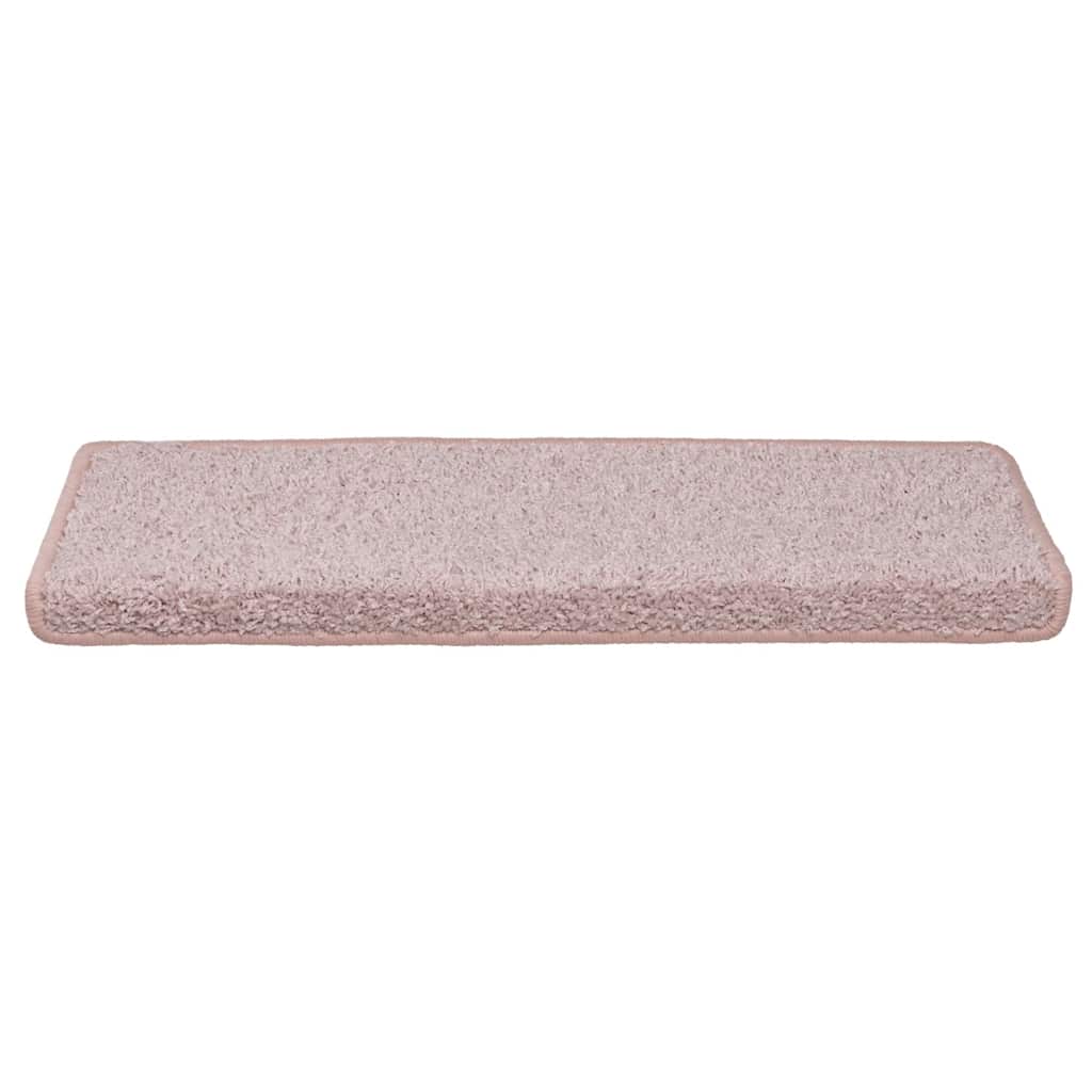 Trappematter 30 stk 65x21x4 cm hvite og rosa rektangulære kanter