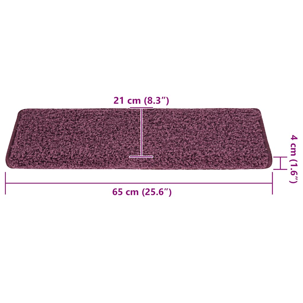 Trappematter 30 stk 65x21x4 cm mørk lilla rektangulær kant