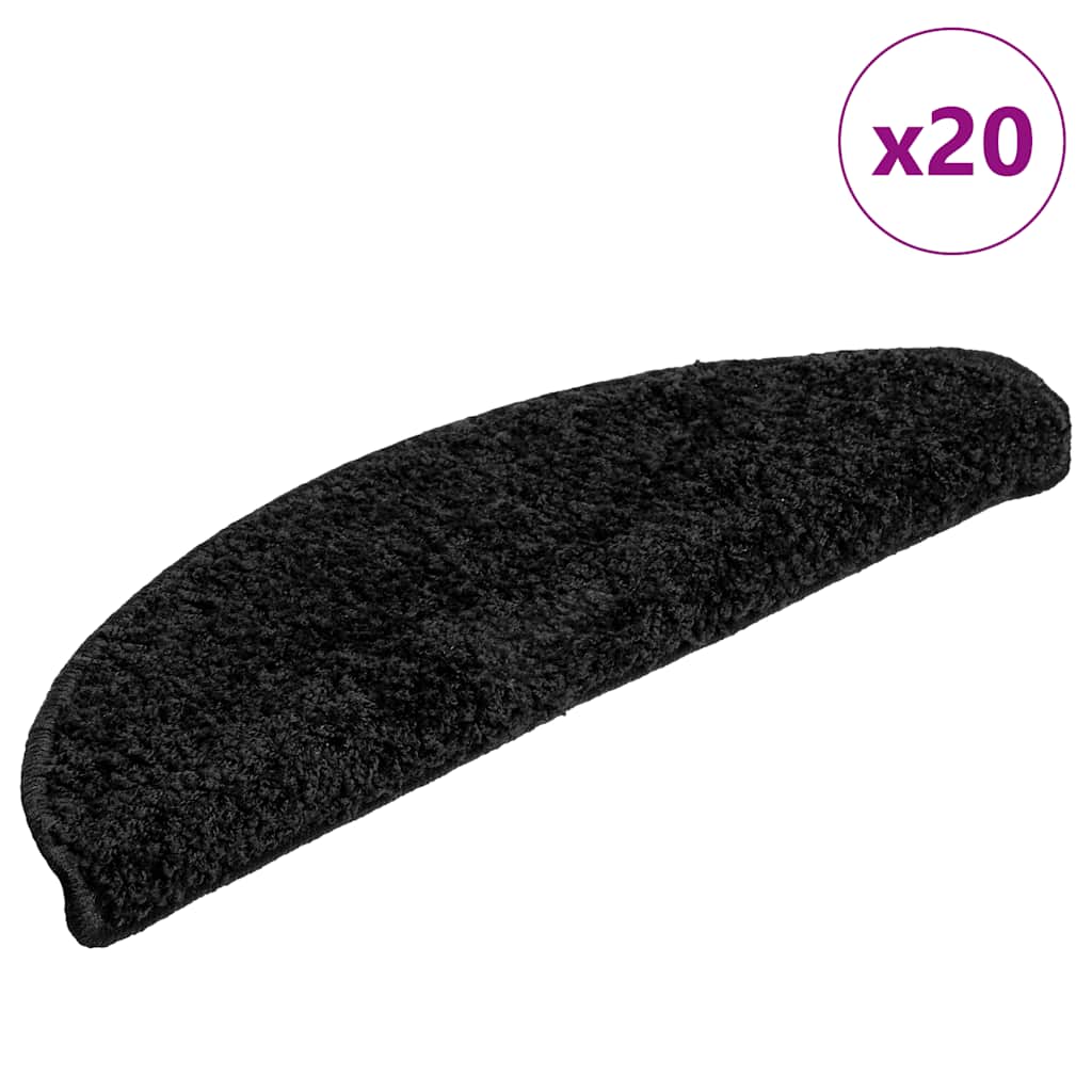 Trappematter 20 stk 56x17x3 cm svarte halvrund