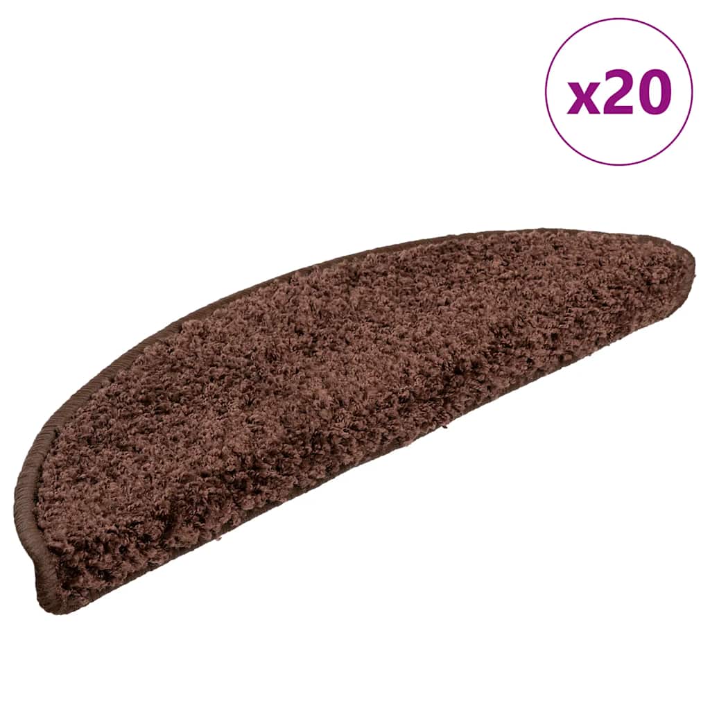 Trappematter 20 stk 56x17x3 cm brune halvrund