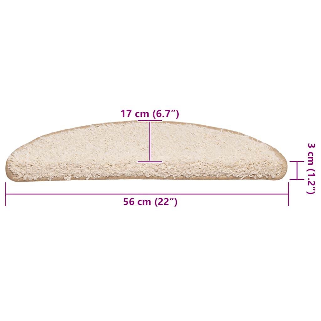 Trappematter 20 stk 56x17x3 cm kremfargede halvrund
