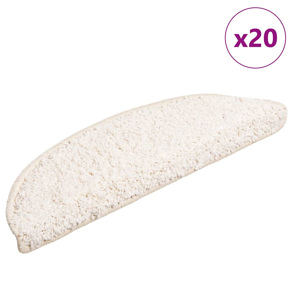 Trappematter 20 stk 56x17x3 cm hvite halvrund vidaXL