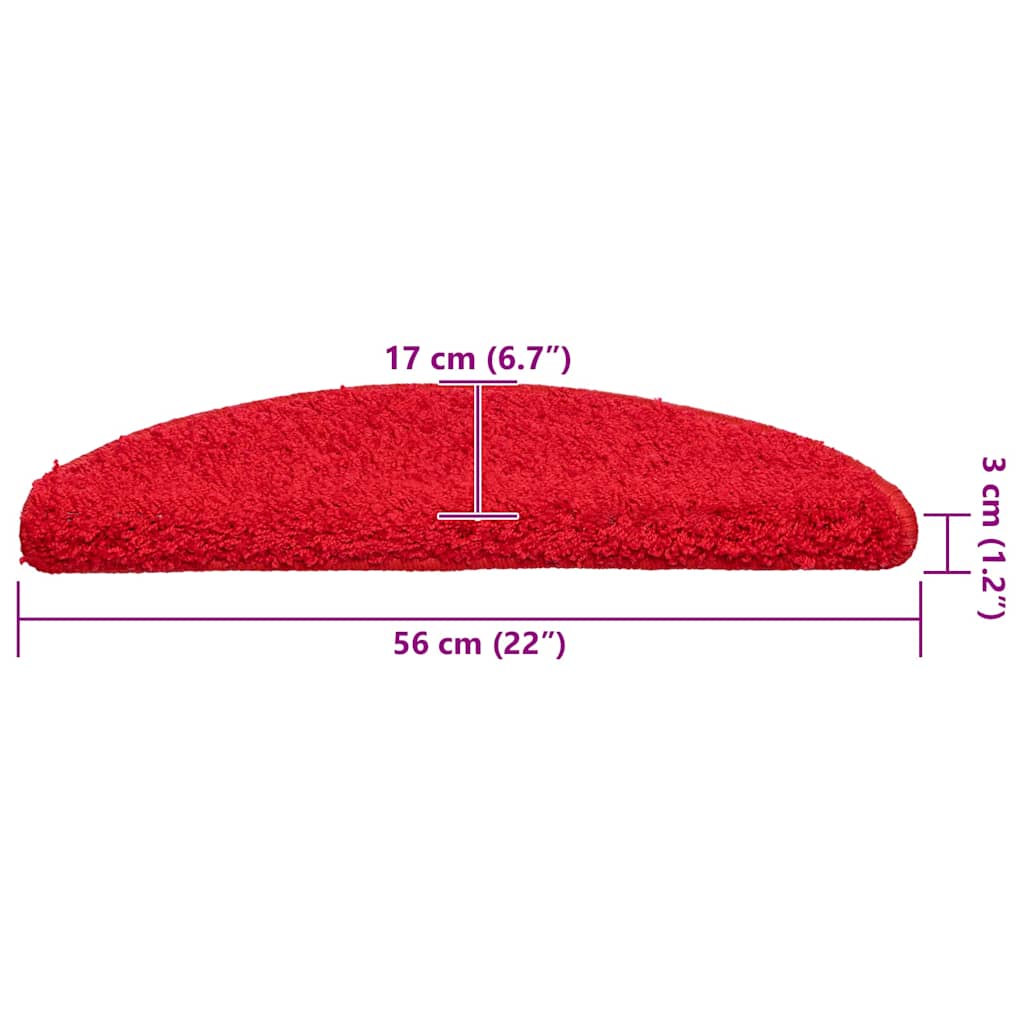 Trappematter 20 stk 56x17x3 cm røde halvrund