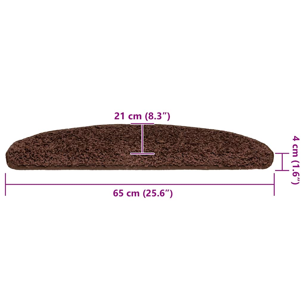 Trappematter 20 stk 65x21x4 cm brune halvrund store