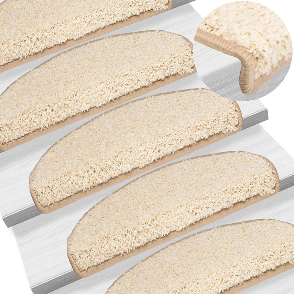 Trappematter 20 stk 65x21x4 cm kremfarget halvrund stor