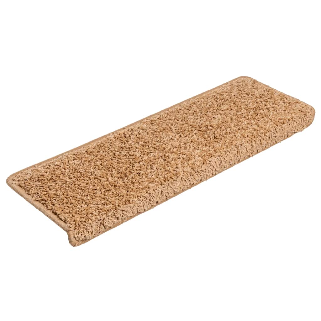 Trappematter 20 stk 65x21x4 cm beige rektangulær kant