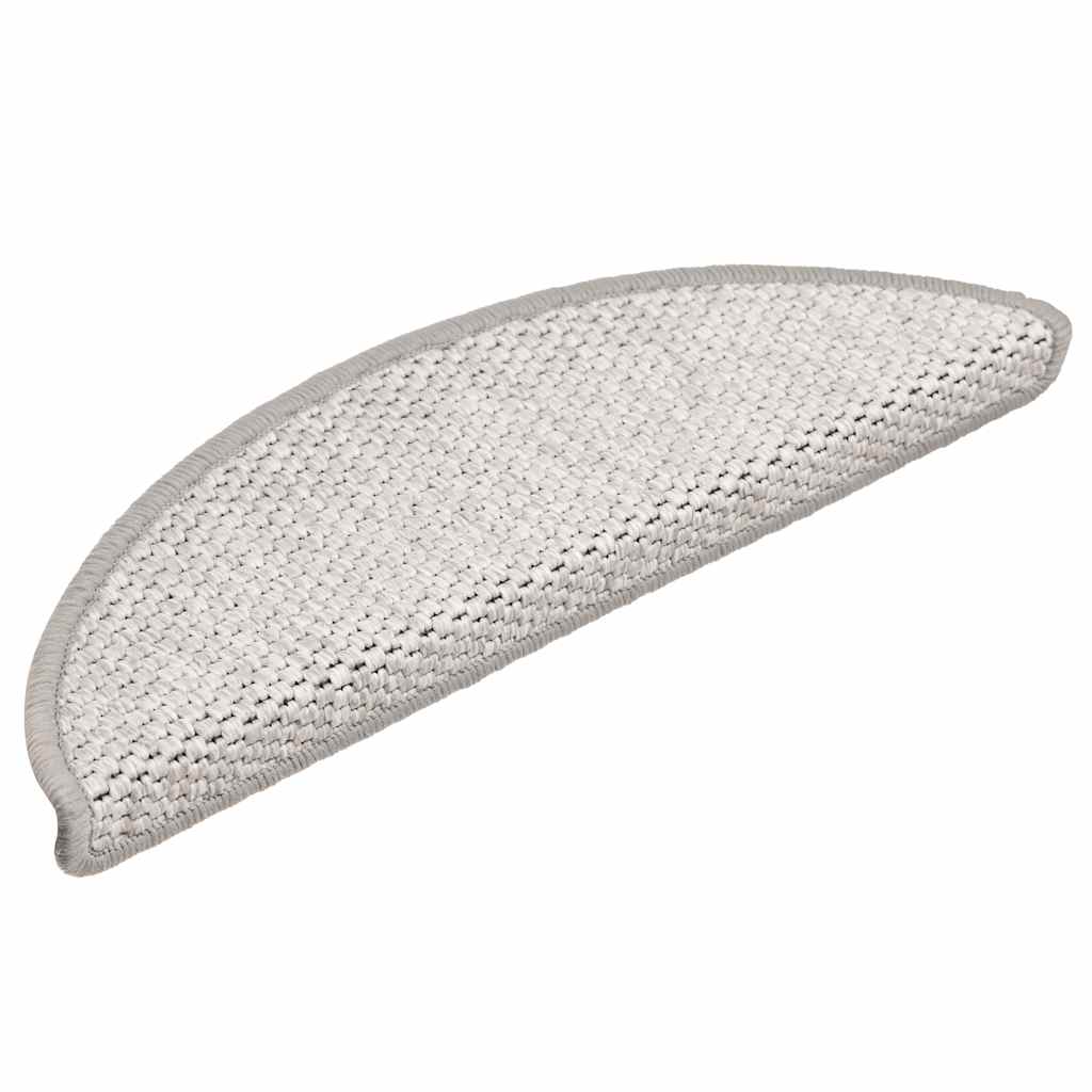Selvklebende trappematter sisal 30 stk 56x17x3 cm platina