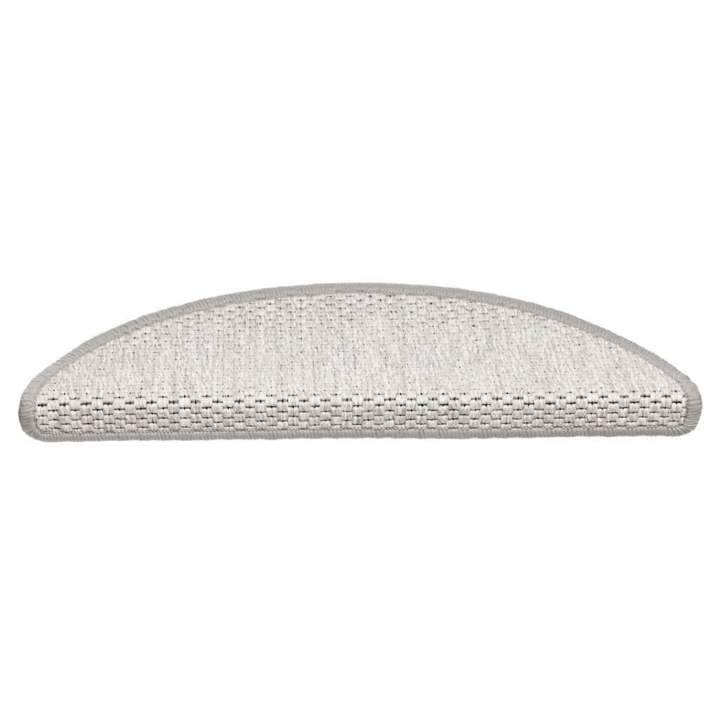 Selvklebende trappematter sisal 30 stk 56x17x3 cm platina