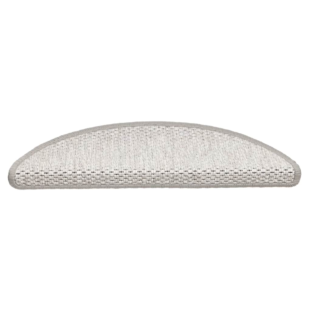Selvklebende trappematter sisal 30 stk 56x17x3 cm platina