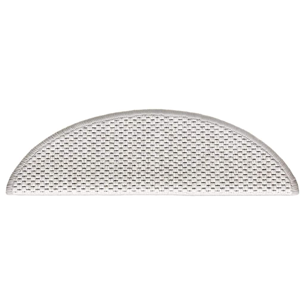 Selvklebende trappematter sisal 30 stk 56x17x3 cm platina