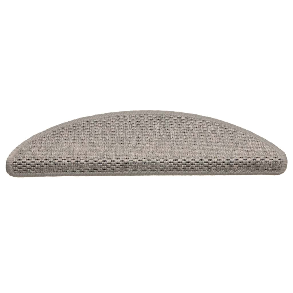 Selvklebende trappematter sisal 30 stk 56x17x3 cm sølv