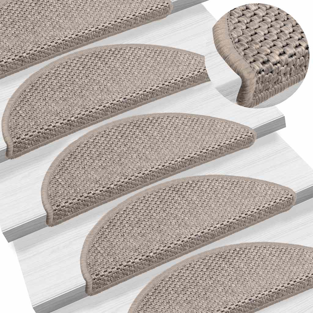 Selvklebende trappematter sisal 30 stk 56x17x3 cm sølv