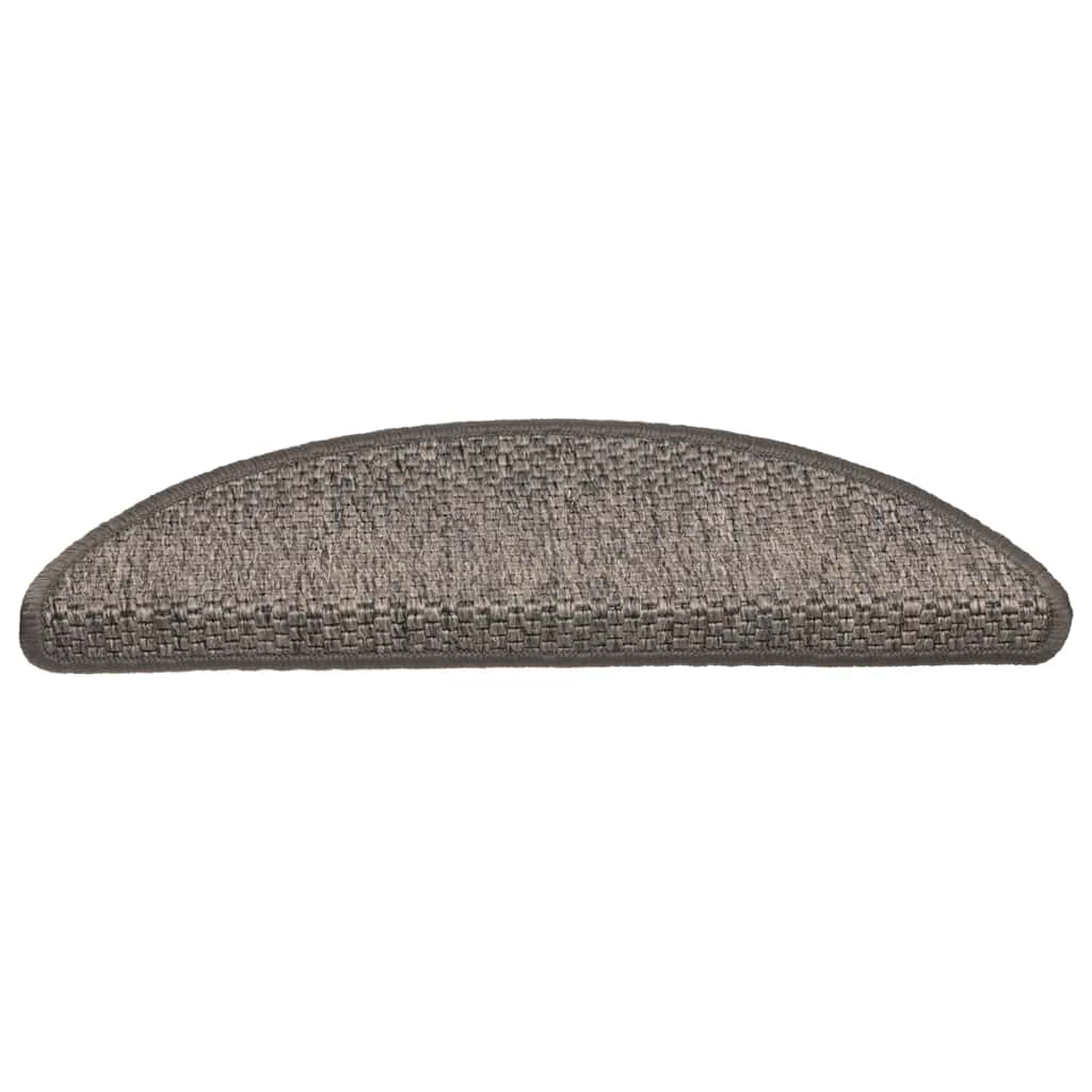 Selvklebende trappematter sisal 30 stk 56x17x3 cm grå og beige