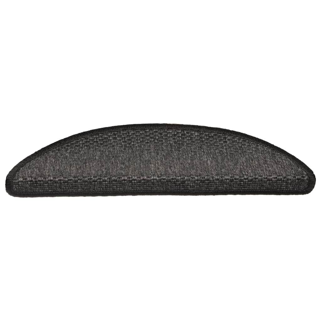 Selvklebende trappematter sisal 30 stk 56x17x3 cm antrasitt