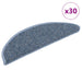 Selvklebende trappematter sisal 30 stk 56x17x3 cm blå