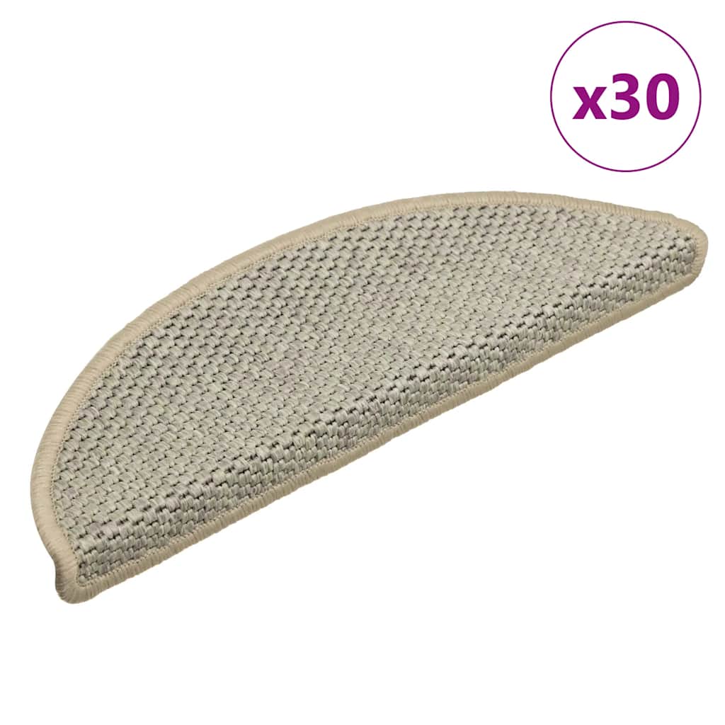 Selvklebende trappematter sisal 30 stk 56x17x3 cm lysegrønn