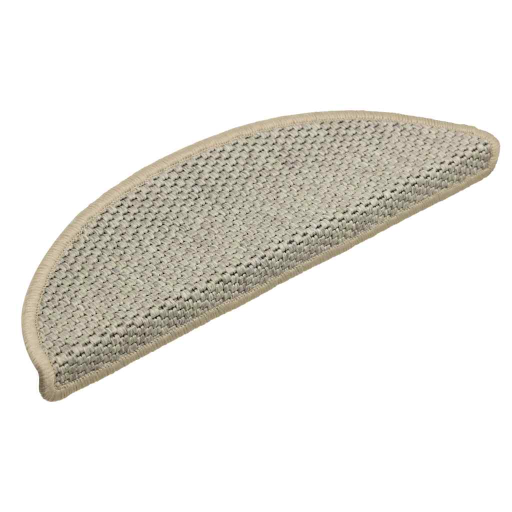 Selvklebende trappematter sisal 30 stk 56x17x3 cm lysegrønn