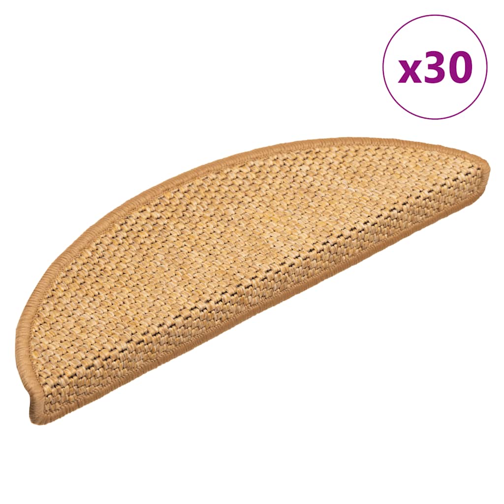 Selvklebende trappematter sisal 30 stk 56x17x3 cm sisal